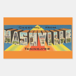 Tennessee, hoja de 4 pegatinas de Nashville