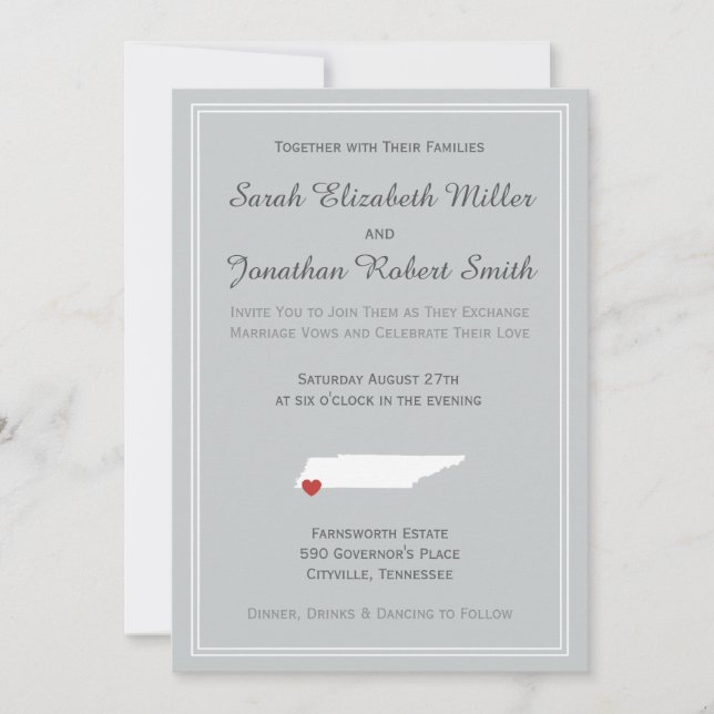 Tennessee Love - Invitación a la boda de Personali (Anverso)