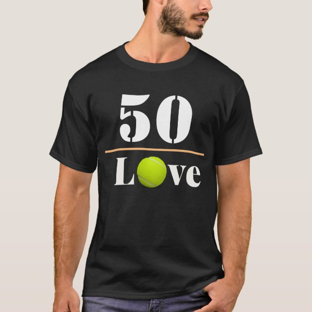 Tennis Ball 50 cumpleaños con la camiseta de amor (Anverso)