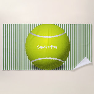 Tennis Ball Stripes Design Beach Toalla