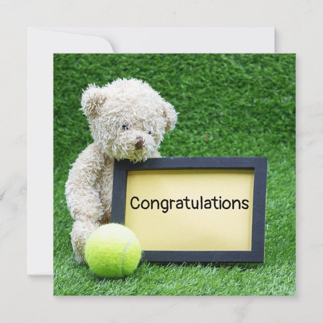 Tennis Bear Felicitaciones con la pelota de tenis (Anverso)