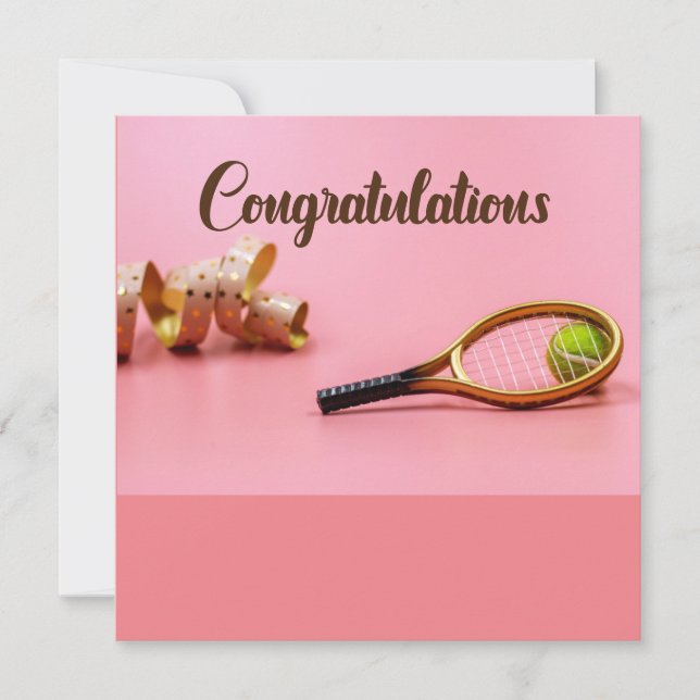 Tennis Felicitaciones por el fondo rosado (Anverso)