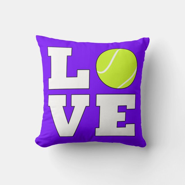 Tennis Love Cute Square Cojín decorativo (Anverso)