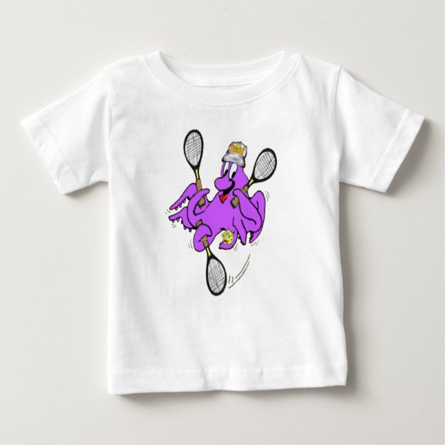 Tennis Octopus Baby Jersey T-Shirt (Anverso)