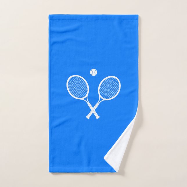 Tennis Racks Blue Backgroud (Toalla de mano)