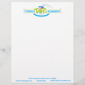 Tennis Tots Academy personalizado papel de membret