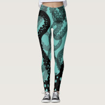 Tentacles descoloridas marisco verde Leggings