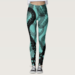 Tentacles descoloridas marisco verde Leggings