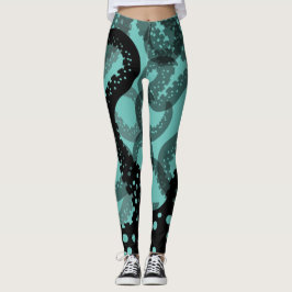 Tentacles descoloridas marisco verde Leggings