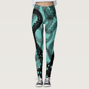 Tentacles descoloridas marisco verde Leggings