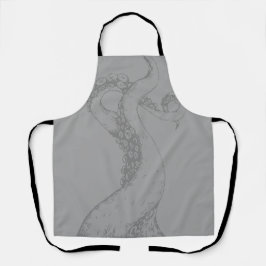 tentáculos de pulpo delantal gris sobre gris