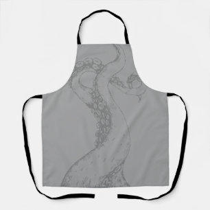 tentáculos de pulpo delantal gris sobre gris
