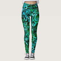 Tentáculos de pulpo verde Leggings Sea Steampunk