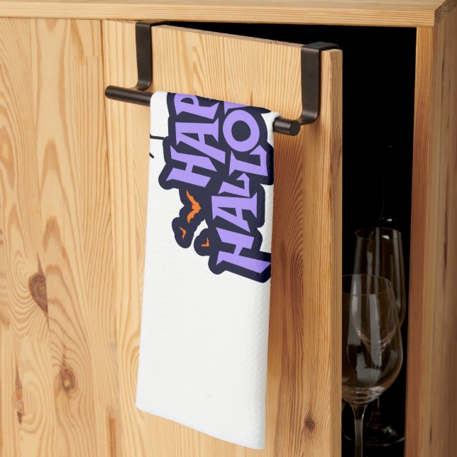 Tentadora toalla de cocina de Halloween (Pliegue de tercios)