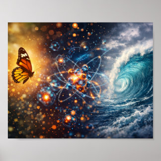 Teoría del Caos del Efecto Mariposa Póster Abstrac