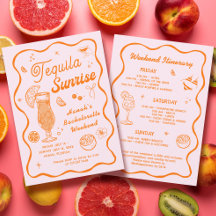 Tequila Sunrise Bachelorette Invitación