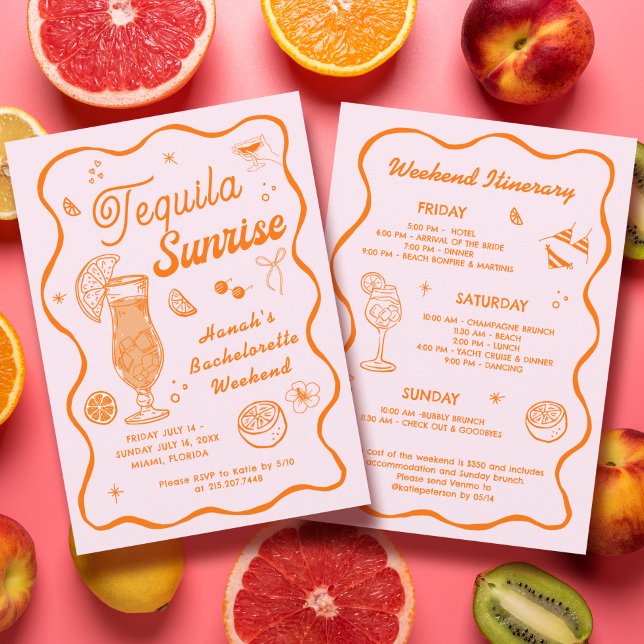 Tequila Sunrise Bachelorette Invitación (Subido por el creador)