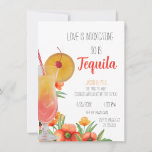 Tequila Sunrise BachelorX Party Invitación