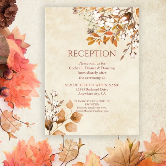Teracotta Autumn Leaves Fall Wedding Recepción (Subido por el creador)