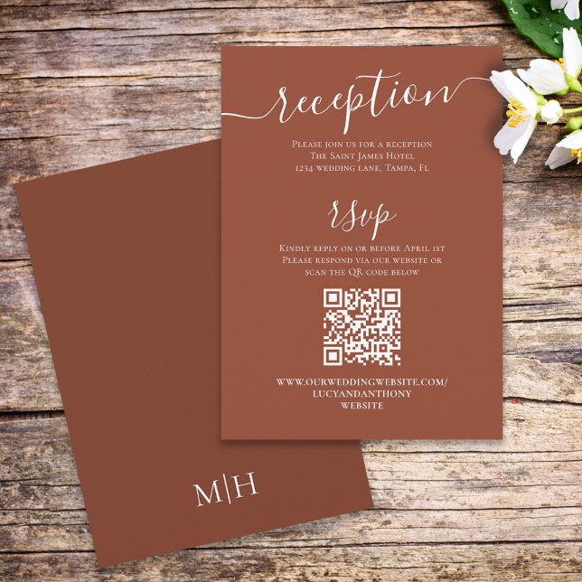 Teracotta Boda Recepción Personalizado RSVP (Subido por el creador)