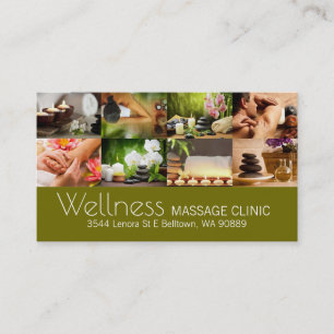 Terapia de masajes, clínica, tarjeta de visita We