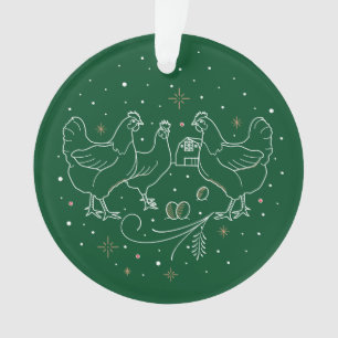 Tercer día de Navidades con adorno acrílico verd