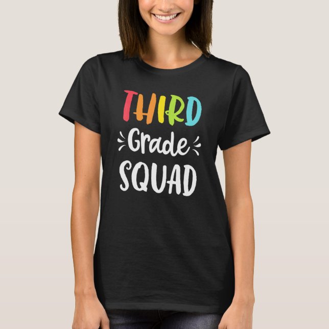 Tercer Grado Squad Divertido Camiseta 3er Profesor (Anverso)