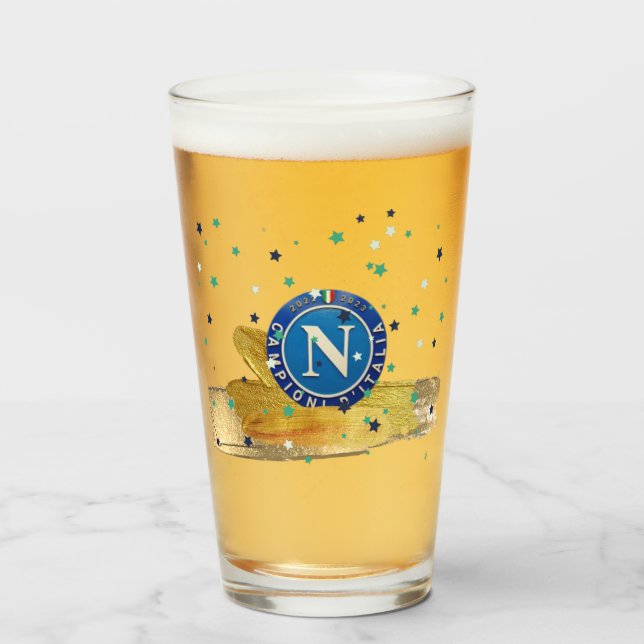 Tercer vaso de cerveza Scudetto Nápoles (Anverso (lleno))