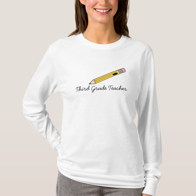 Tercera camiseta del lápiz del amarillo del (Anverso)