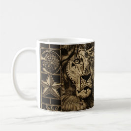 Tercera taza de café del rugido del león