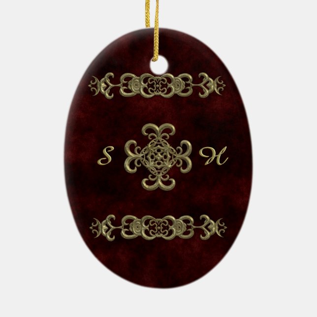 Terciopelo rojo con el ornamento de oro (Atrás)