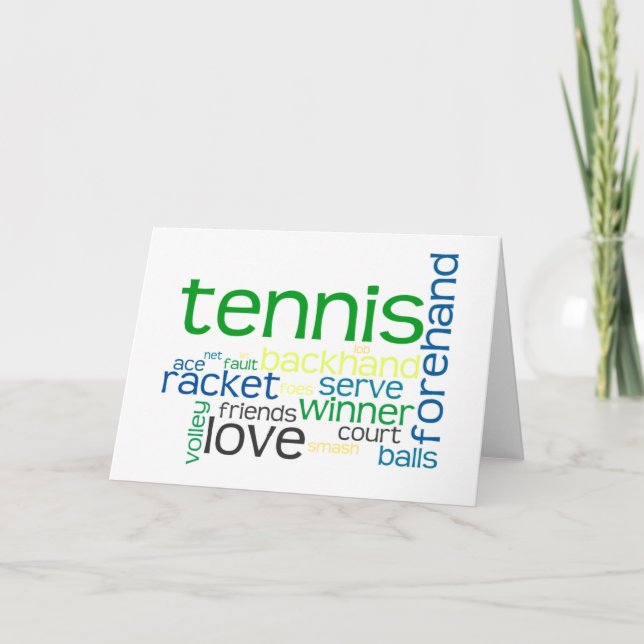 Términos de tenis Saludo o Tarjeta de Nota (Anverso)