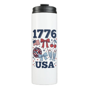 Termo 1776 Diseño Vectorial Coqueta Patriótica USA_1