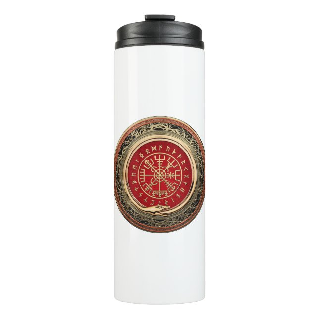 Termo [200] Vegvisir - Viking Gold Magic Runic Compass (Anverso)