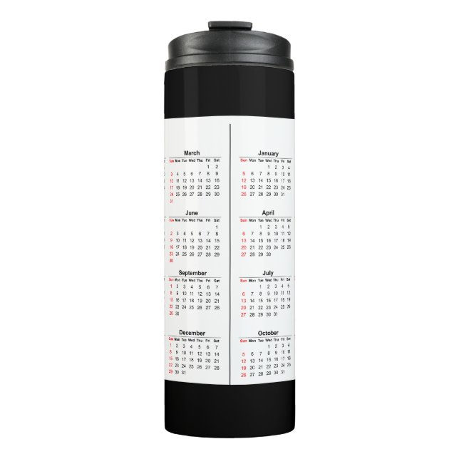 Termo 2024 2025 Calendario 2 años blanco negro (Anverso)