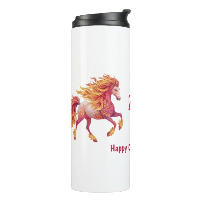 Termo 2026 Fiery Horse – Happy Chinese New Year (Rotado hacia la izquierda)