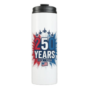 Termo 250 Años Aniversario Jets Patrióticos Diseño Vecto