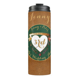 Termo 3.ª imagen de cuero de aniversario Boda