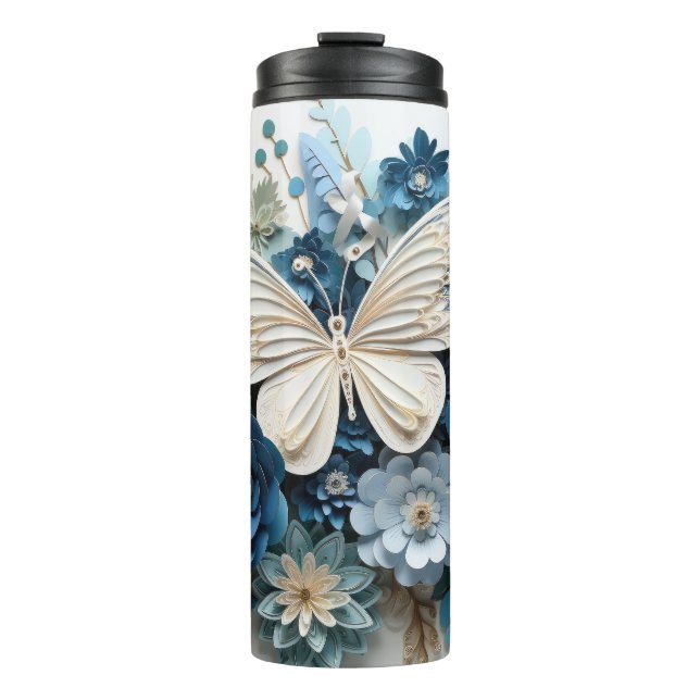 Termo 3.ᵉʳ Tumbler de mariposa de Papercraft (Anverso)