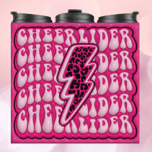 Termo 3 d CHEERLEADER inflado - Tumbler rosa leopardo