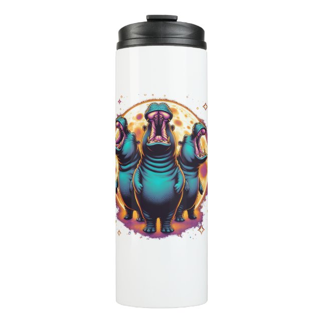 Termo 3 Moo Deng Moon Howling Moo Deng Hippo Meme Men Wo (Anverso)