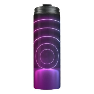 Termo 3d anillo de líneas de brillo del portal de círcul