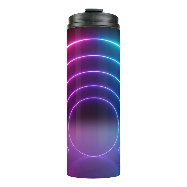 Termo 3d, glowing lines, tunnel, neon lights, virtual re (Anverso)