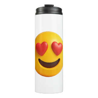 Termo 3d yellow smiling emoji face with heart shaped eye