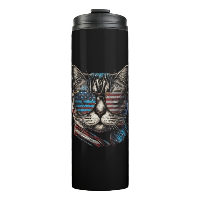 Termo 4 de julio Cat Bandera Americana Patri (Anverso)