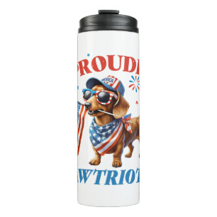 Termo 4 de Julio USA Patriótico Perro Orgullosamente