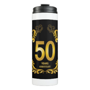 Termo 50 años de Purpurina de oro