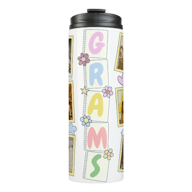 Termo 6 Collage de fotos Bebé Cuto Granja Azul Rosa (Anverso)