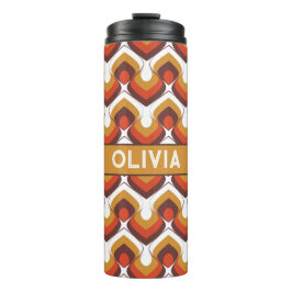 Termo 70s Bold Retro Modern Motif in Orange & Brown
