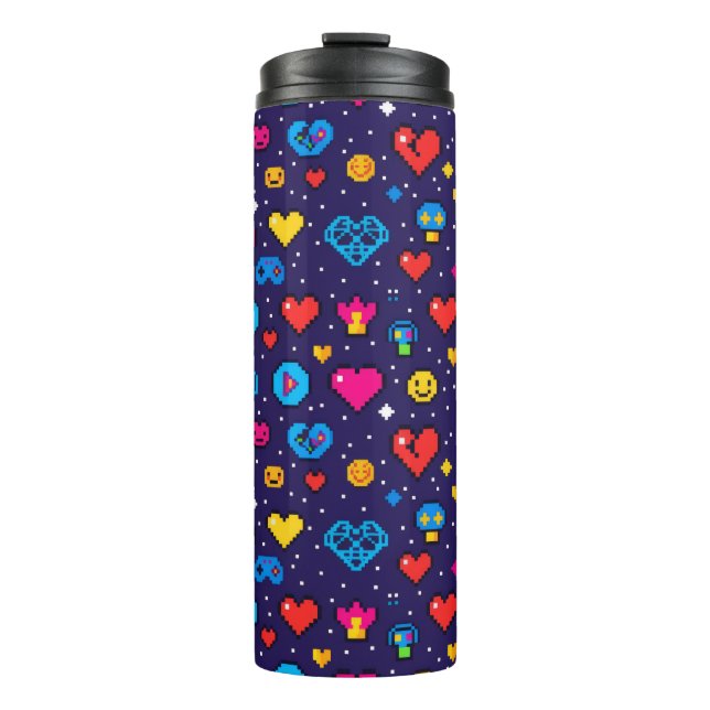 Termo 8-Bit Pixel Gaming Insulated Travel Tumbler (Anverso)